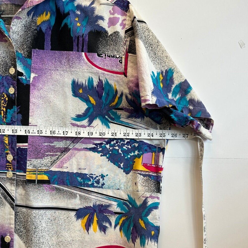 Guess Vintage California Beach Club Shirt 90s Palm Tree Surf Style XL - Picture 6 of 7